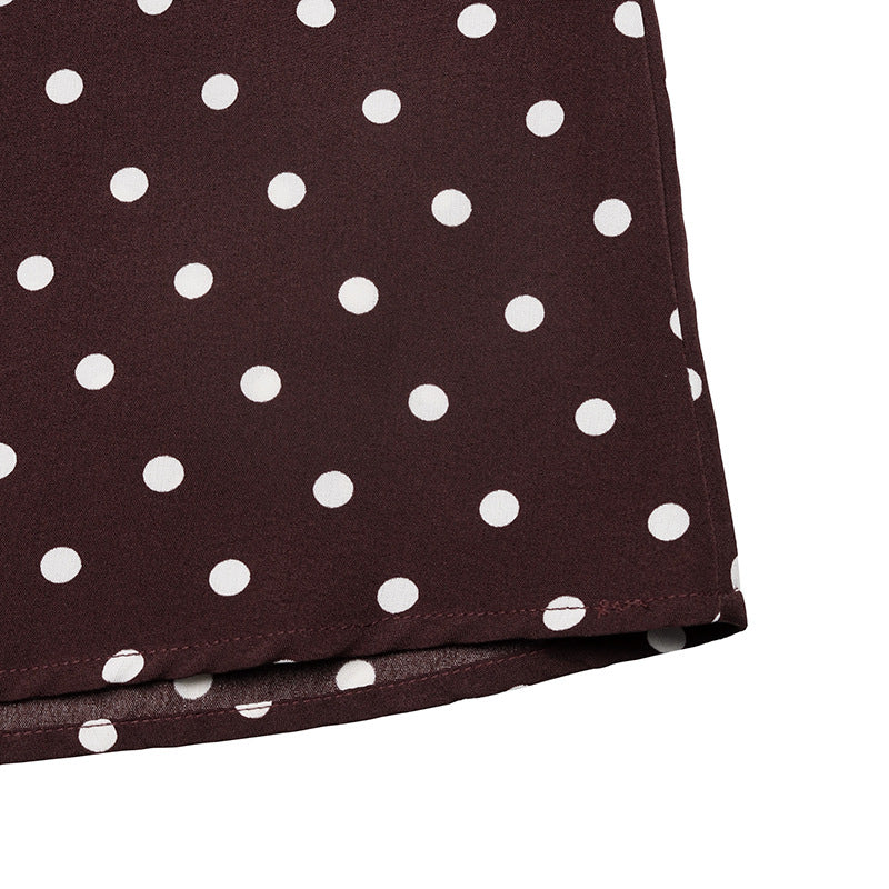 Dot Print A-Line Midi Dress