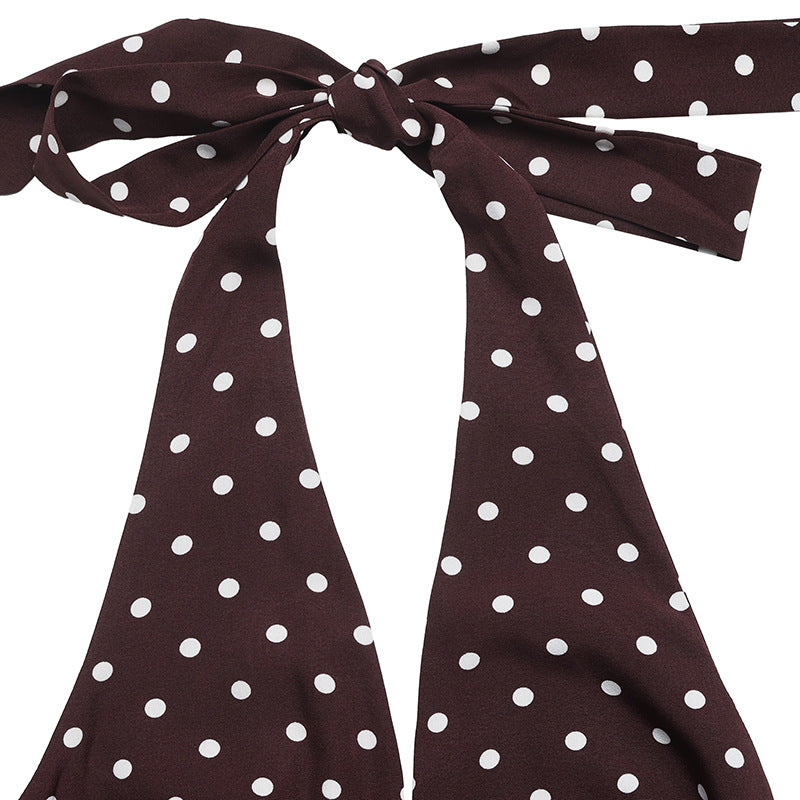 Dot Print A-Line Midi Dress