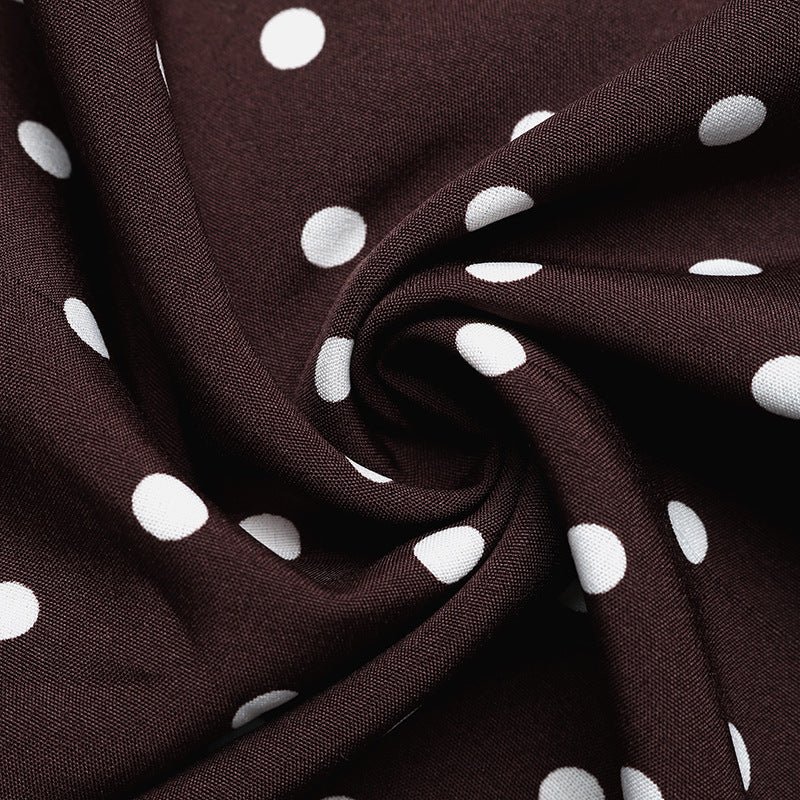 Dot Print A-Line Midi Dress