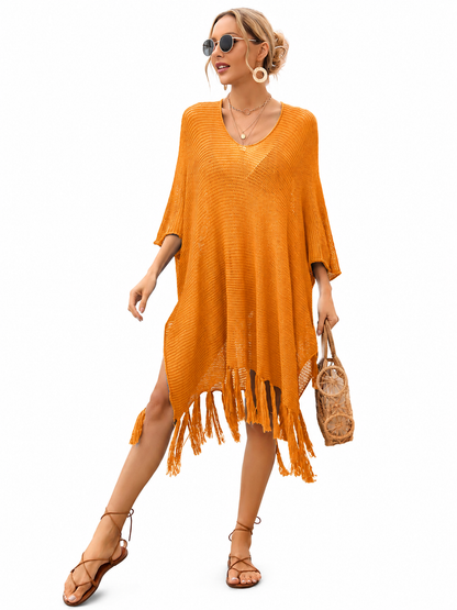 Women's Fashion Loose Tassel Hollow Beach Swimsuit Cover-ups