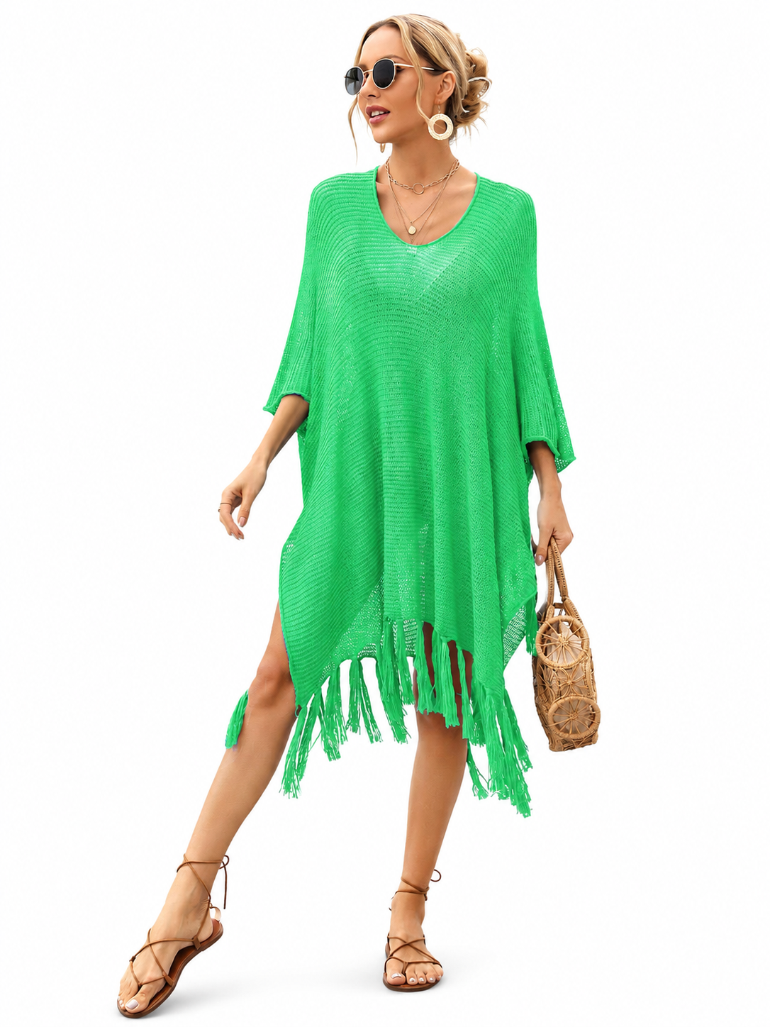 Women's Fashion Loose Tassel Hollow Beach Swimsuit Cover-ups