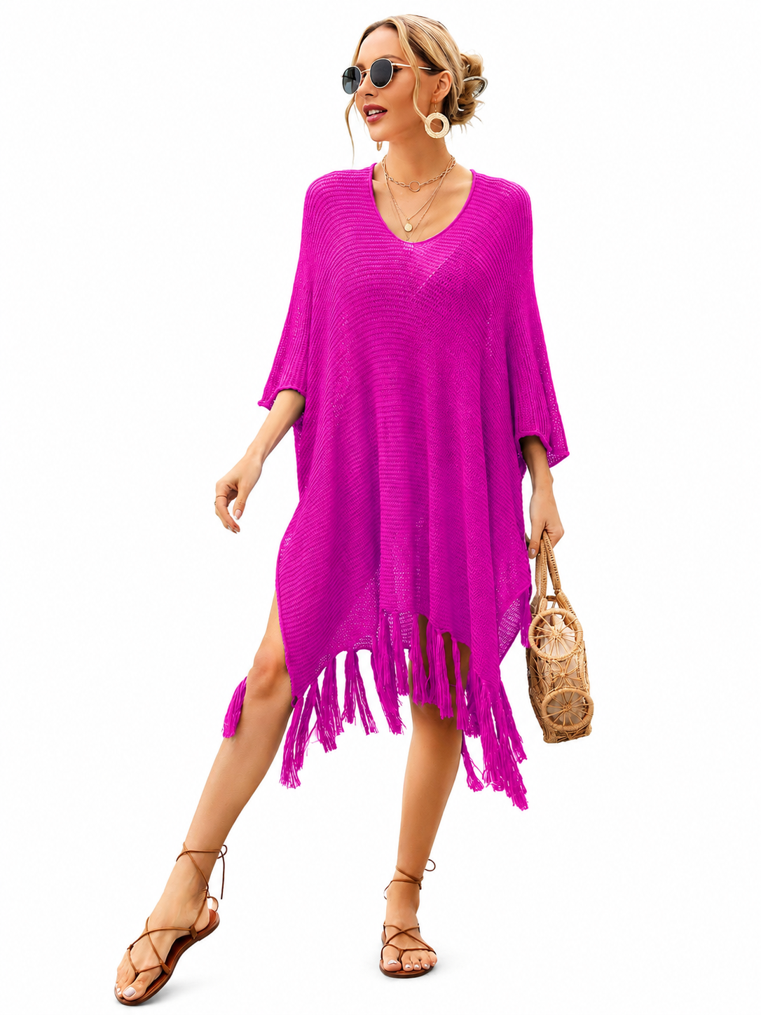 Women's Fashion Loose Tassel Hollow Beach Swimsuit Cover-ups