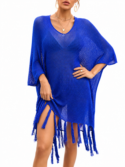 Women's Fashion Loose Tassel Hollow Beach Swimsuit Cover-ups
