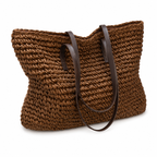 Woven Zipper Beach Bag