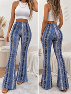 High Elastic Tight Pants Slim Sexy Print Trousers Womens Clothing