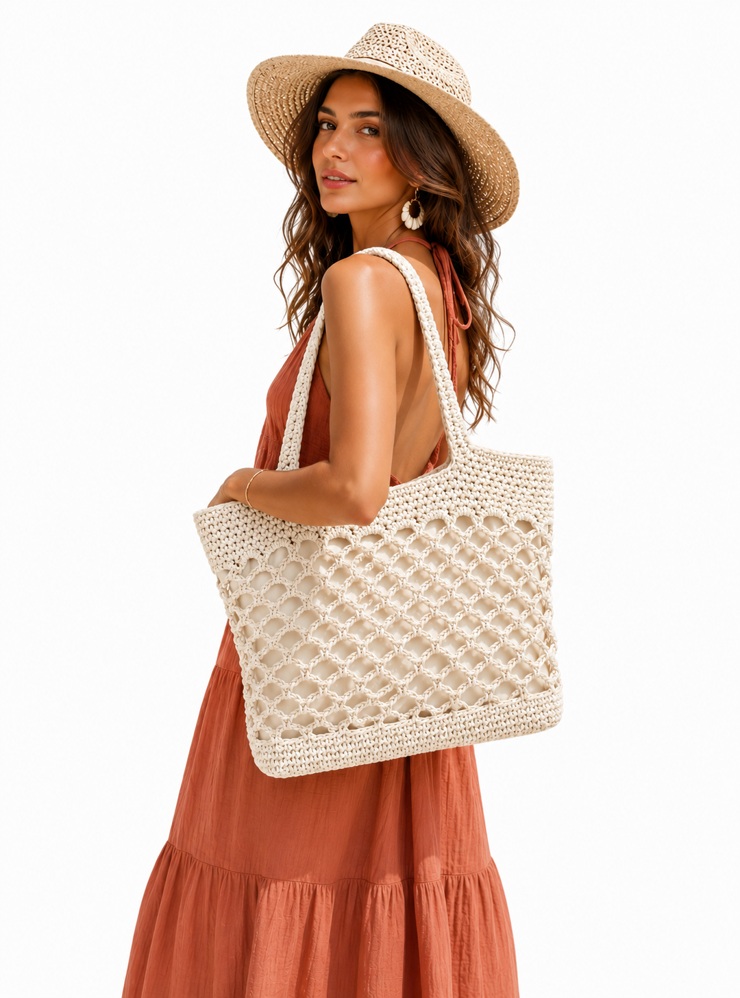 Crochet Straw Beach Tote