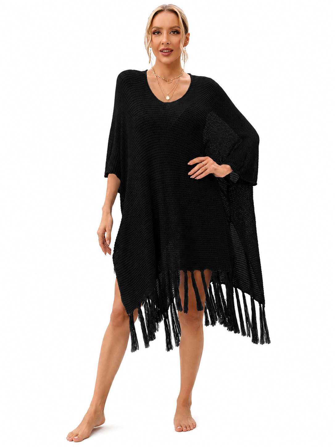 Women's Fashion Loose Tassel Hollow Beach Swimsuit Cover-ups