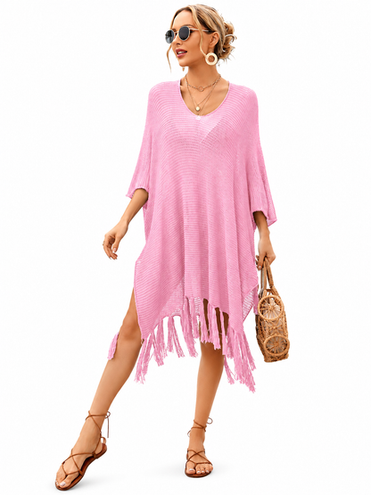 Women's Fashion Loose Tassel Hollow Beach Swimsuit Cover-ups