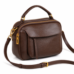 Top-Grain Leather Square Bag