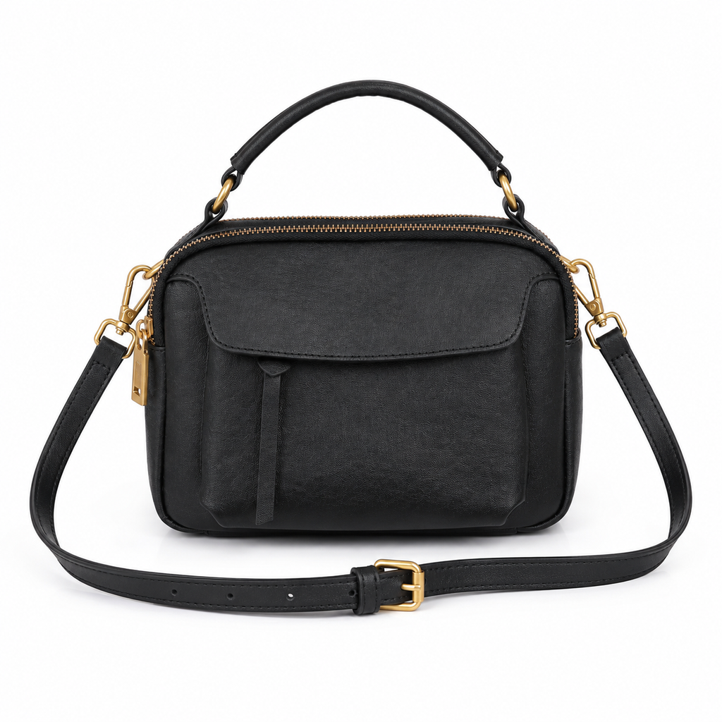 Top-Grain Leather Square Bag