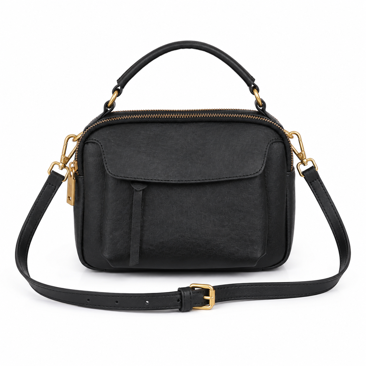 Top-Grain Leather Square Bag