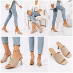 Chunky Heel Slide Sandals