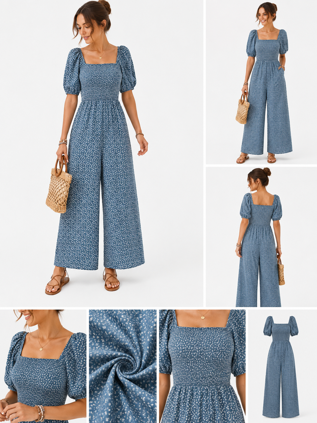 Puff Sleeve Summer Jumpsuit