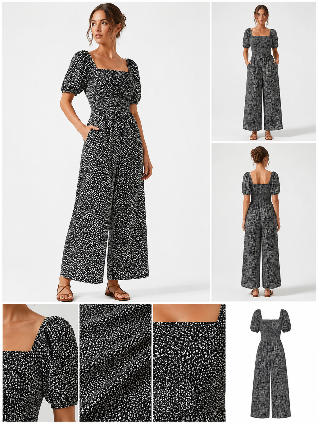 Puff Sleeve Summer Jumpsuit