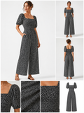 Puff Sleeve Summer Jumpsuit