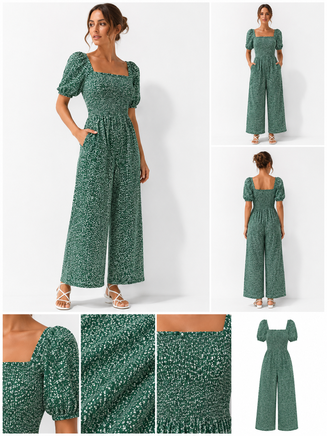 Puff Sleeve Summer Jumpsuit
