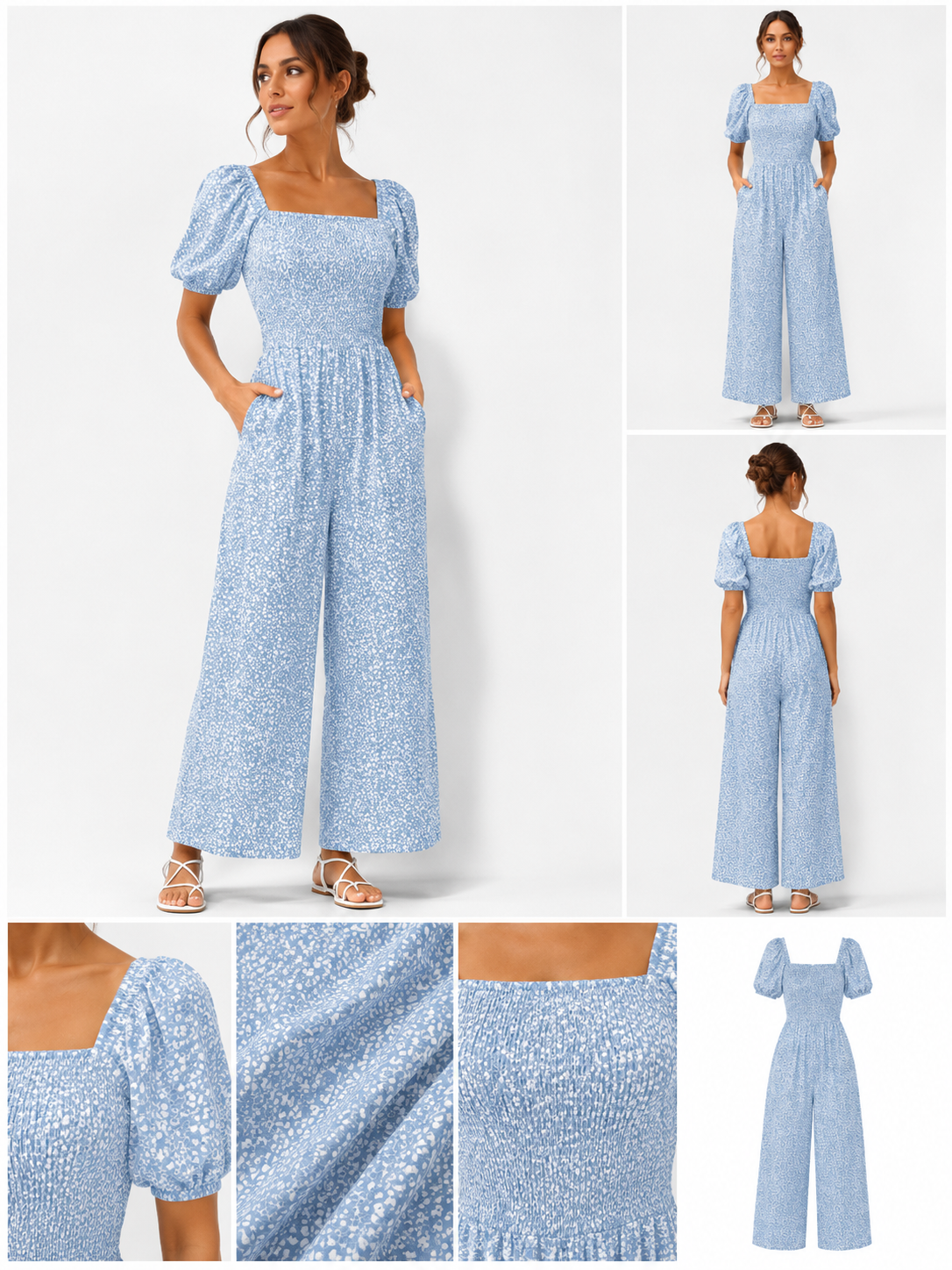 Puff Sleeve Summer Jumpsuit