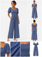 Puff Sleeve Summer Jumpsuit