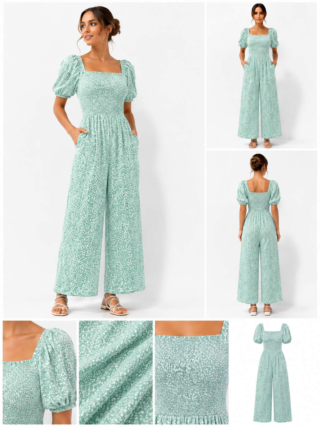 Puff Sleeve Summer Jumpsuit