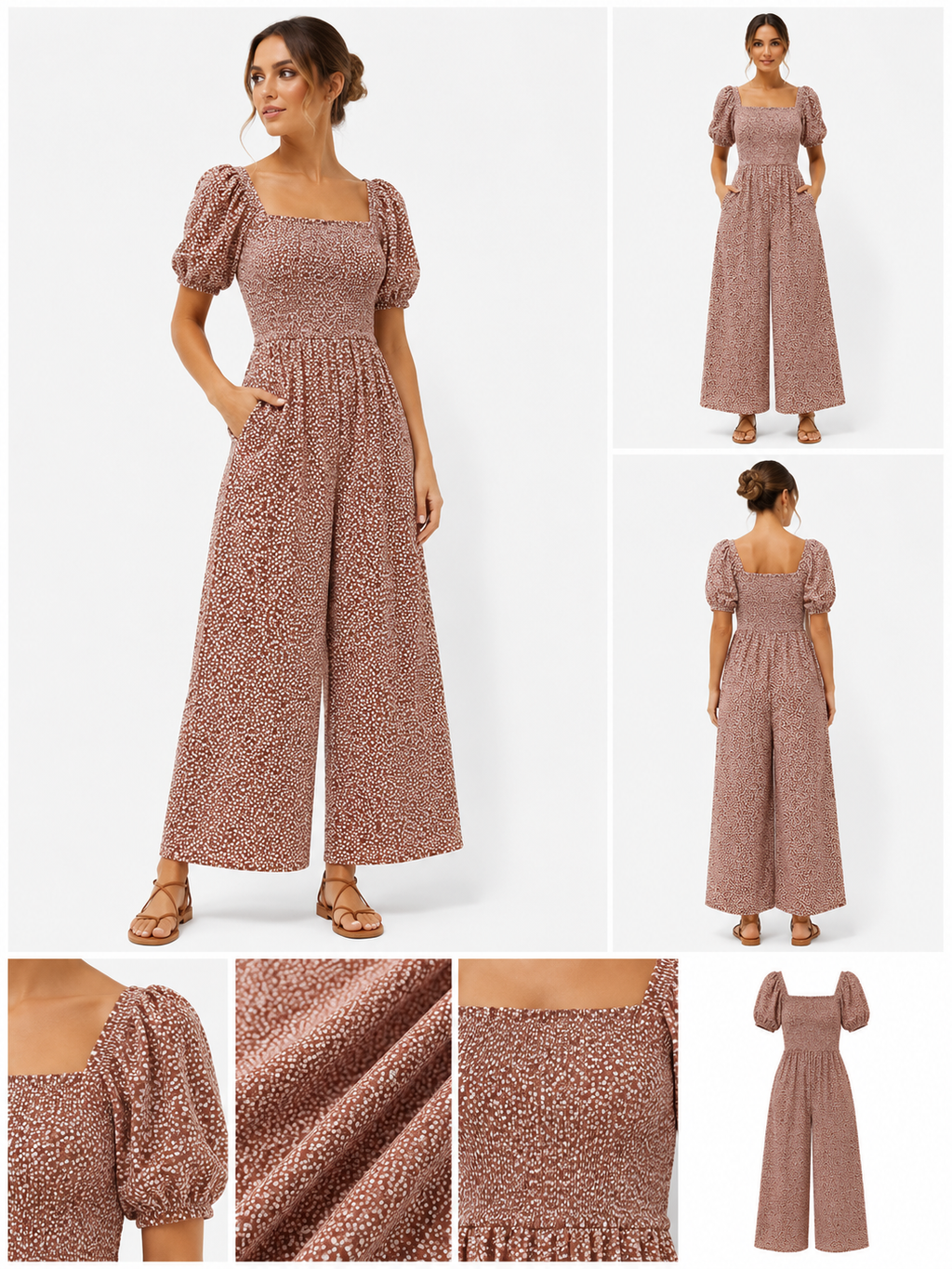 Puff Sleeve Summer Jumpsuit