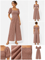 Puff Sleeve Summer Jumpsuit