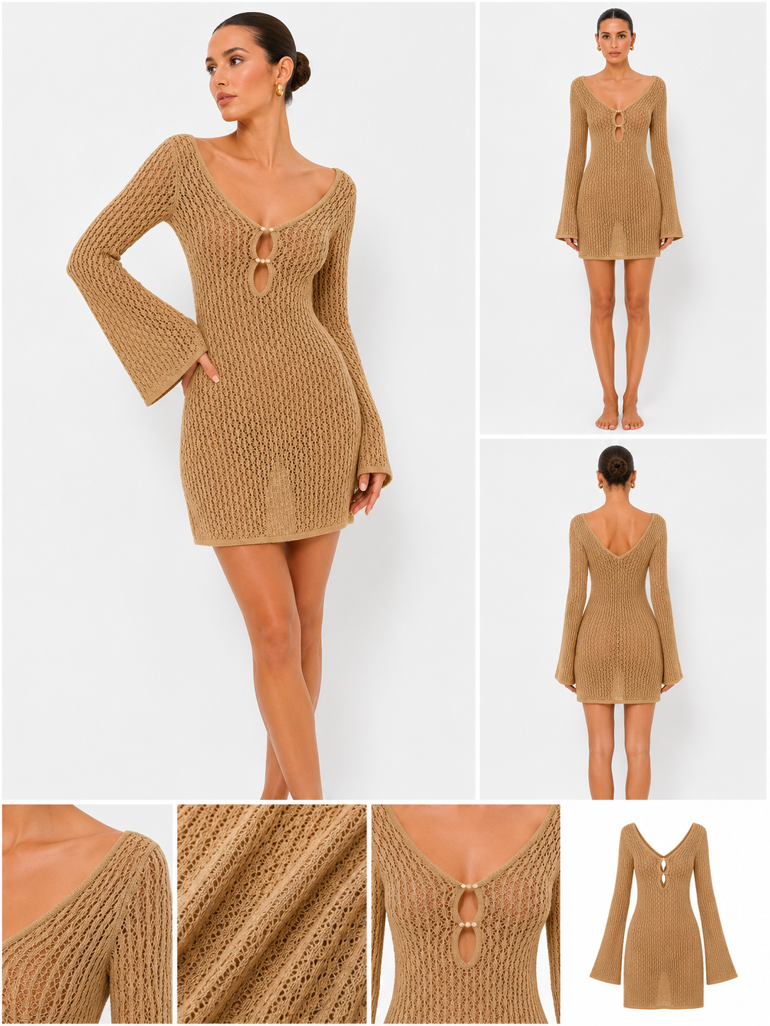 Crochet Bell-Sleeve Beach Cover-Up