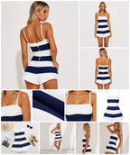 Summer New Arrival Fashionable Strap Contrast-Color Jumpsuit