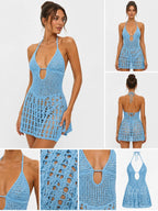 Women's Fashionable Knitted Beach Bikini Swimsuit