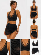 Two-Piece Mesh Swimsuit Set
