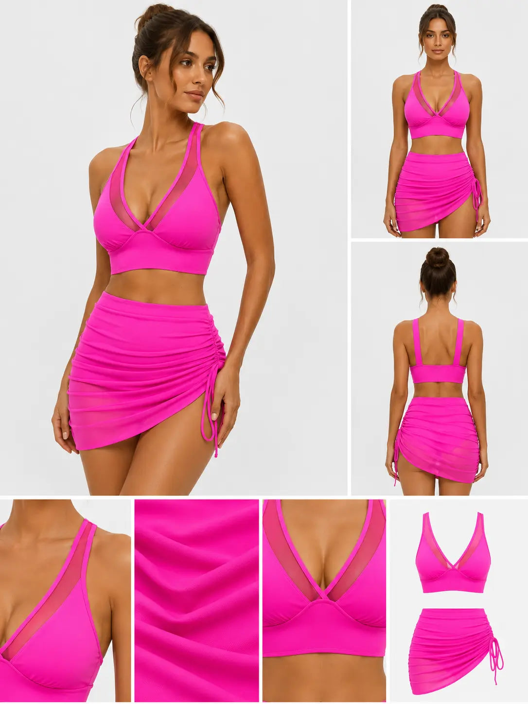 Two-Piece Mesh Swimsuit Set