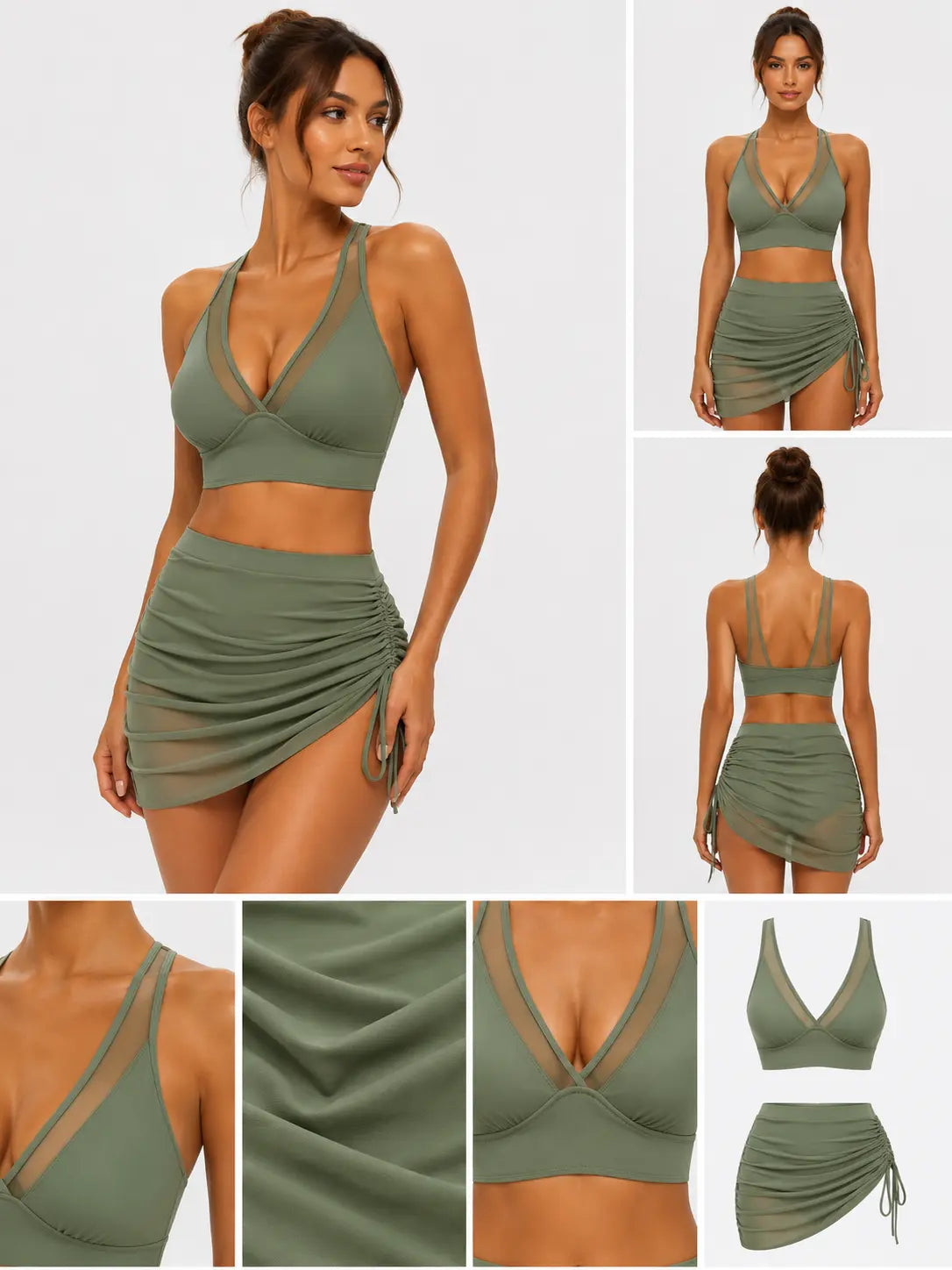 Two-Piece Mesh Swimsuit Set