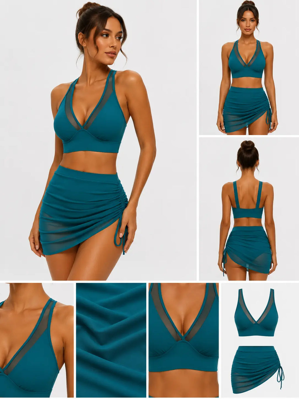 Two-Piece Mesh Swimsuit Set