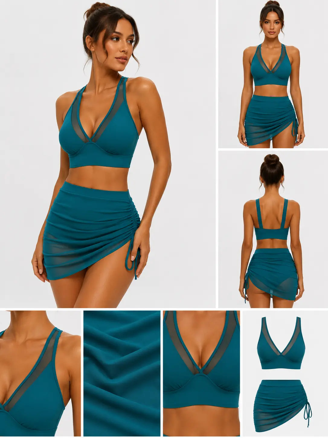 Two-Piece Mesh Swimsuit Set