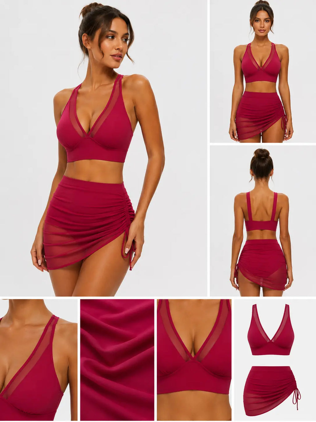 Two-Piece Mesh Swimsuit Set