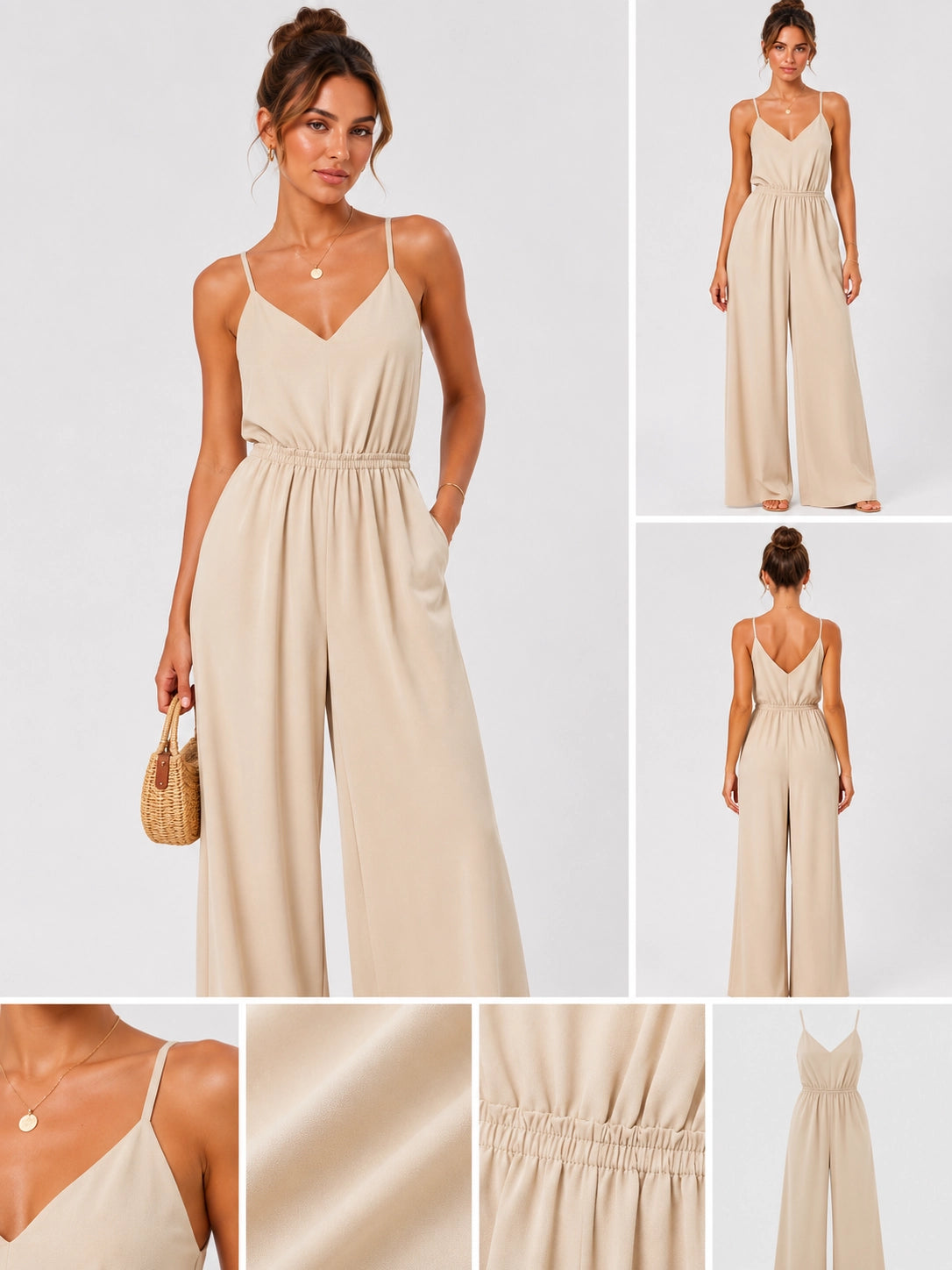 Slip Dress Wide-Leg Jumpsuit
