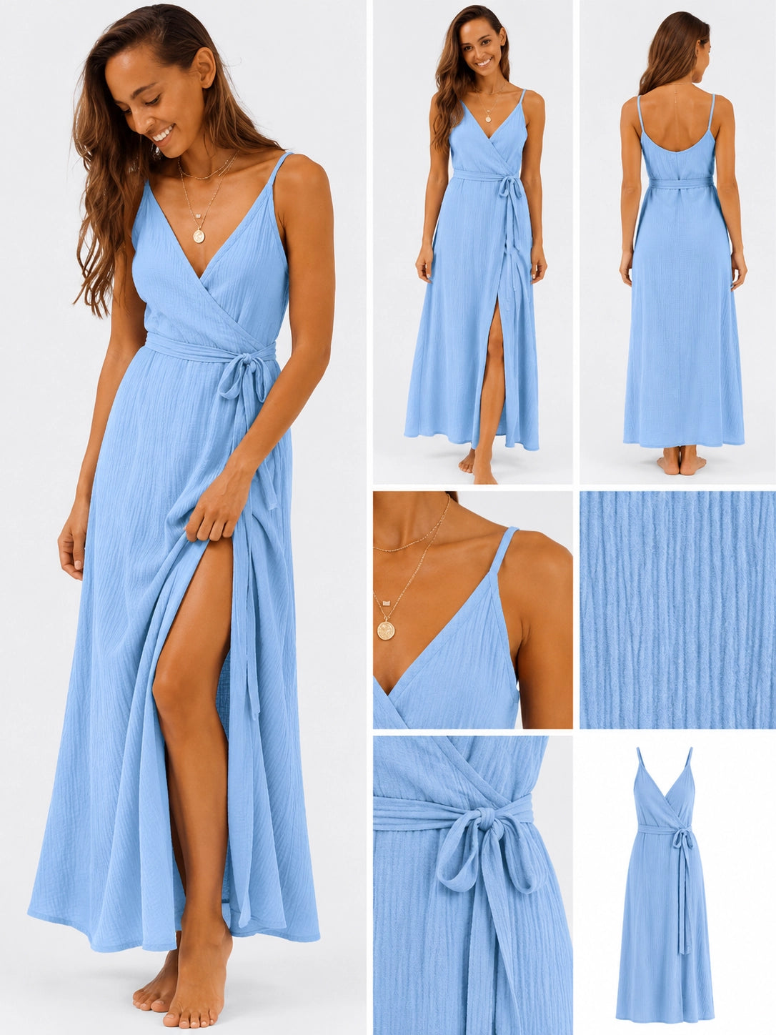 Open Back Split Maxi Dress