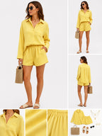 High-Waisted Shirt Set