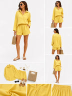 High-Waisted Shirt Set