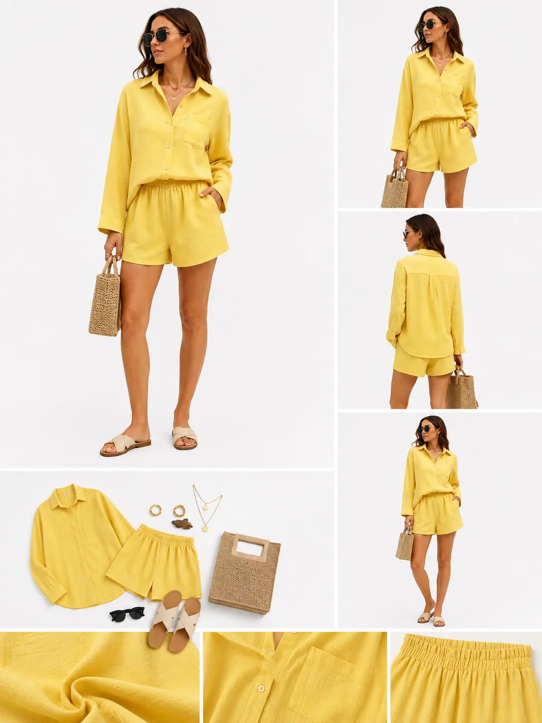 High-Waisted Shirt Set