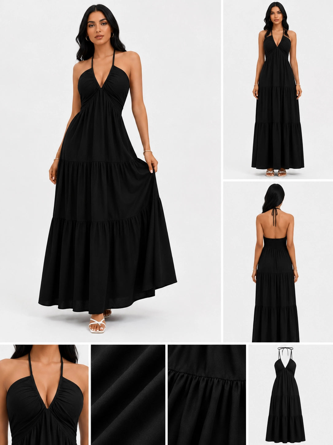 Backless Halter Suspender Skirt Set