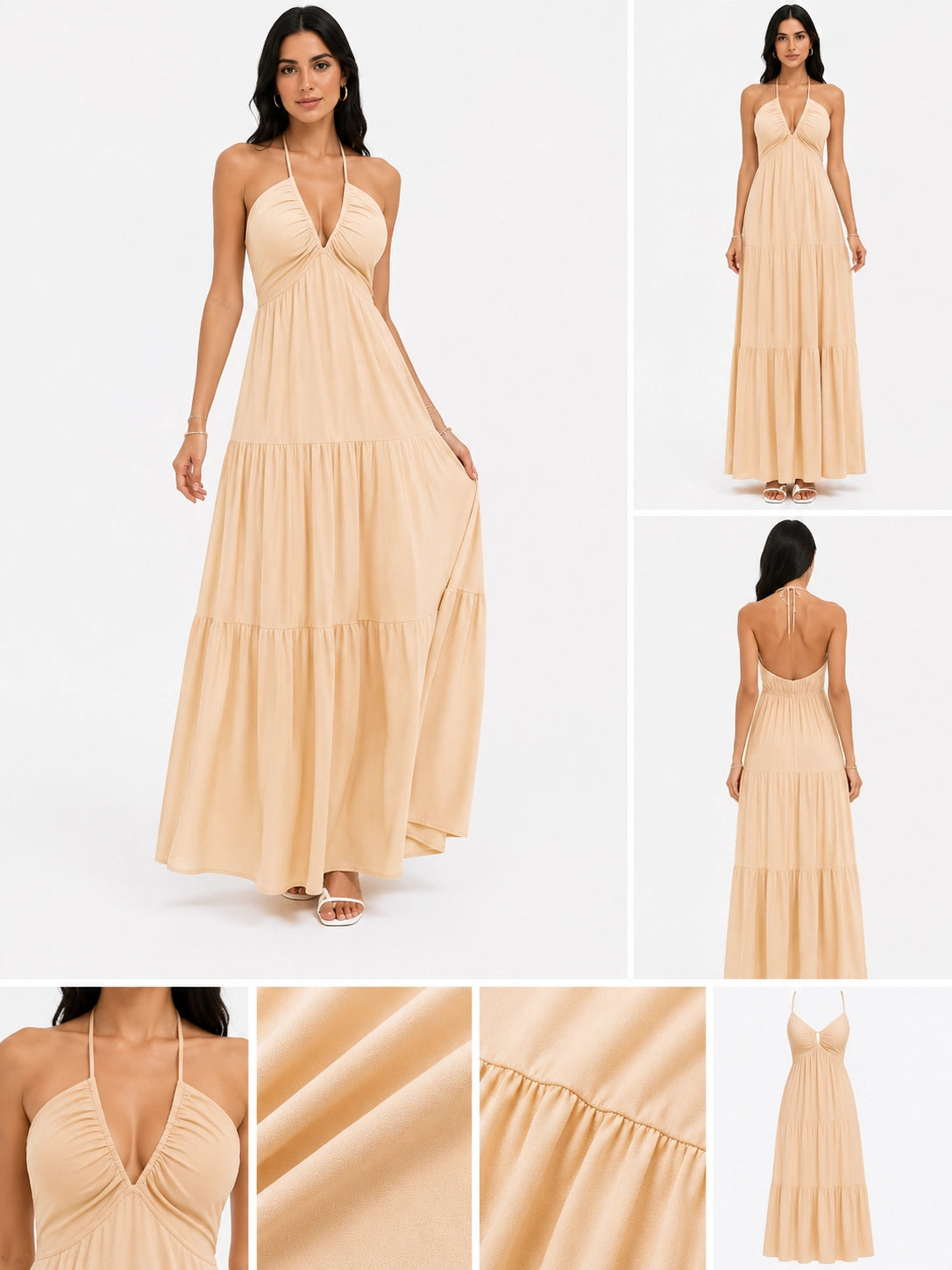 Backless Halter Suspender Skirt Set