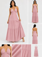 Backless Halter Suspender Skirt Set