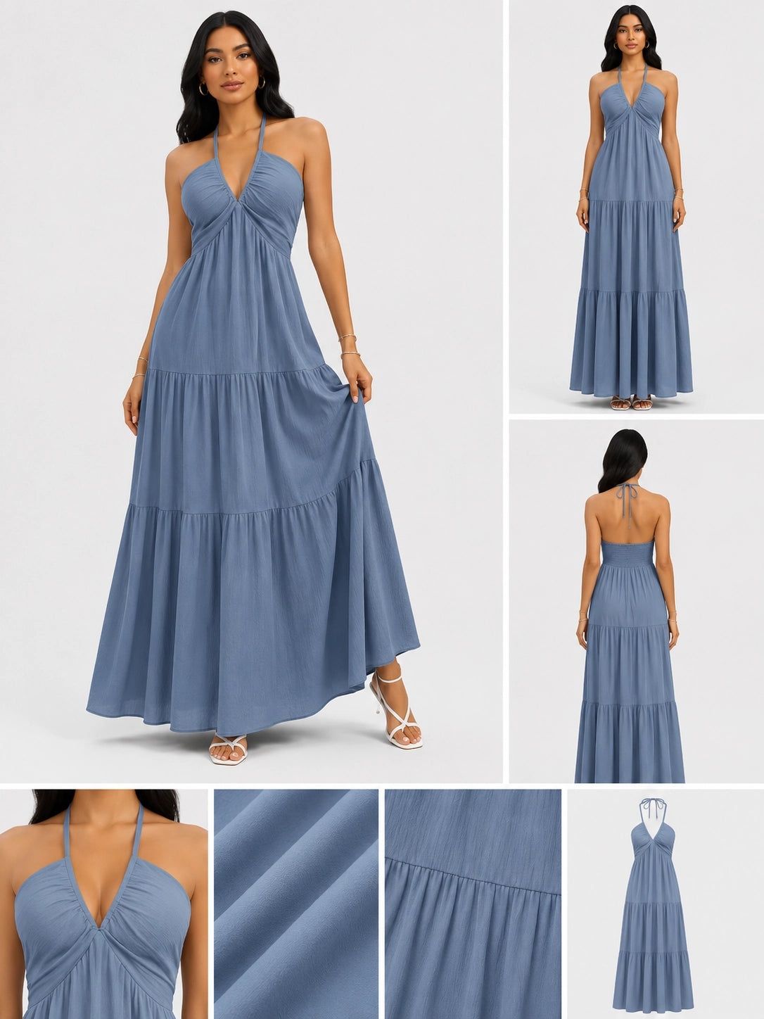 Backless Halter Suspender Skirt Set