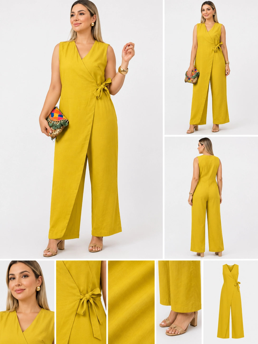 V-Neck Bandage Jumpsuit