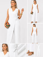 V-Neck Bandage Jumpsuit