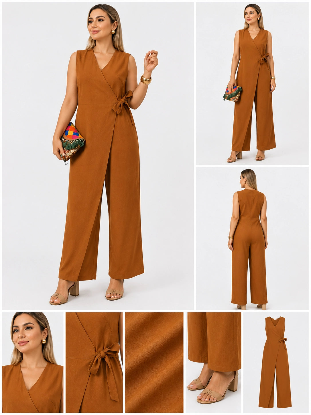 V-Neck Bandage Jumpsuit