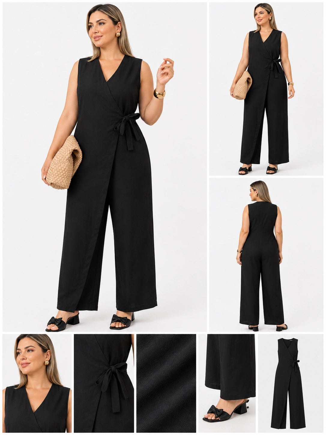 V-Neck Bandage Jumpsuit
