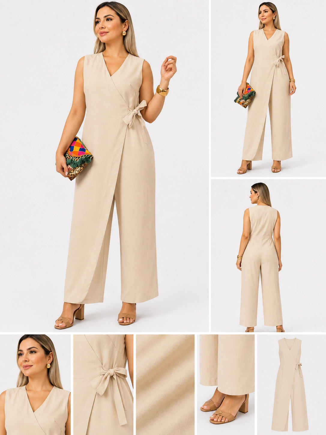 V-Neck Bandage Jumpsuit