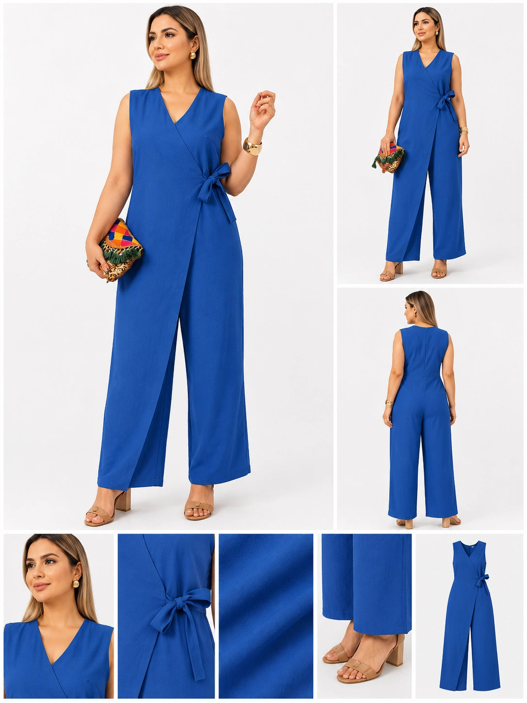 V-Neck Bandage Jumpsuit