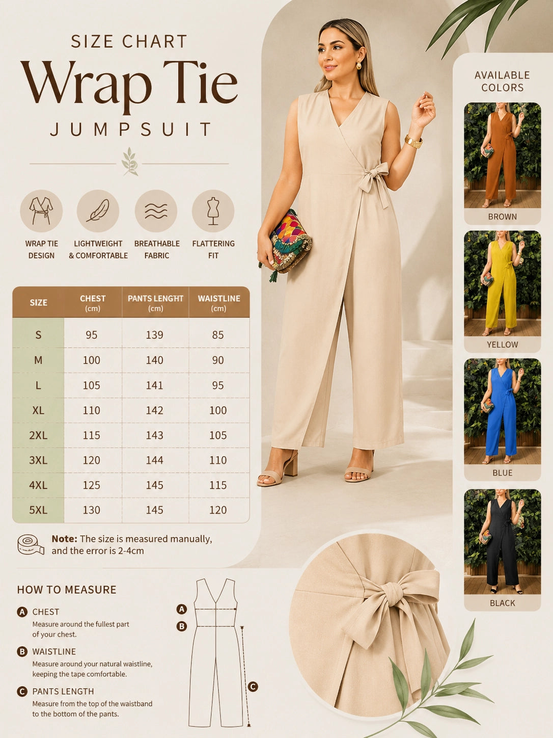 V-Neck Bandage Jumpsuit